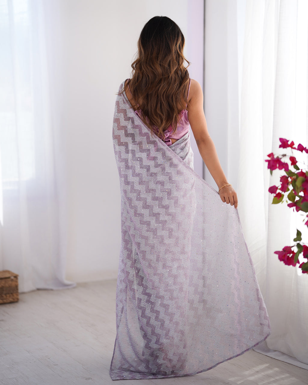 Sea Green Twill Net Saree | Green Art Silk Blouse with Embroidered Lace Work