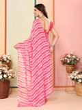 Pink Georgette Ready To Wear Saree | Designer Printed Art Silk Couture
