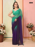 Sea Green Georgette Party Wear Saree | Art Silk Blouse with Designer Pedding Print