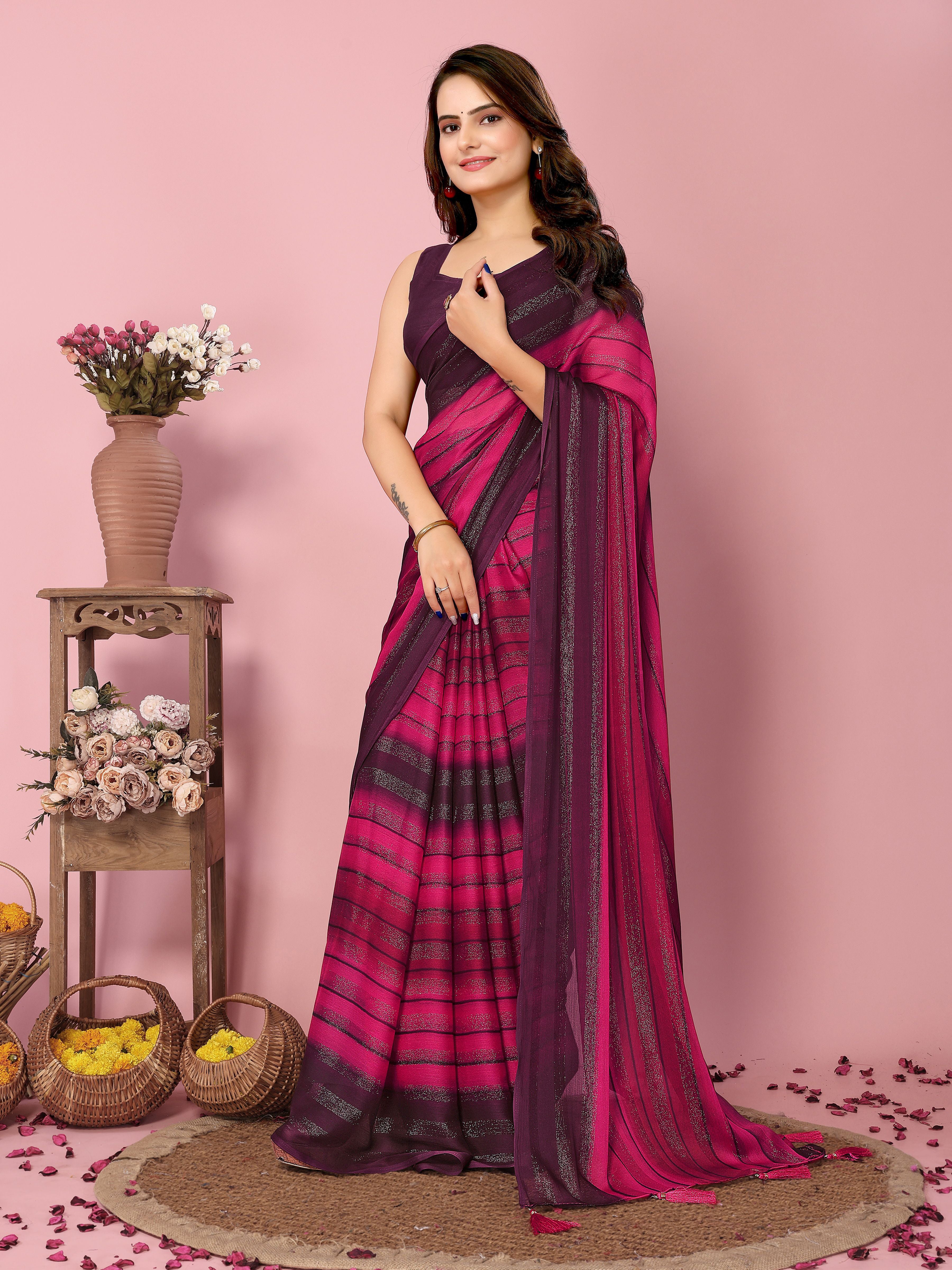 Blush Wine Rangoli Silk Party Wear Saree | Wevon Designer Printed with Art Silk Blouse