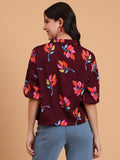 Wine Delta Designer Printed Shirt | Rich Hue with Contemporary Print