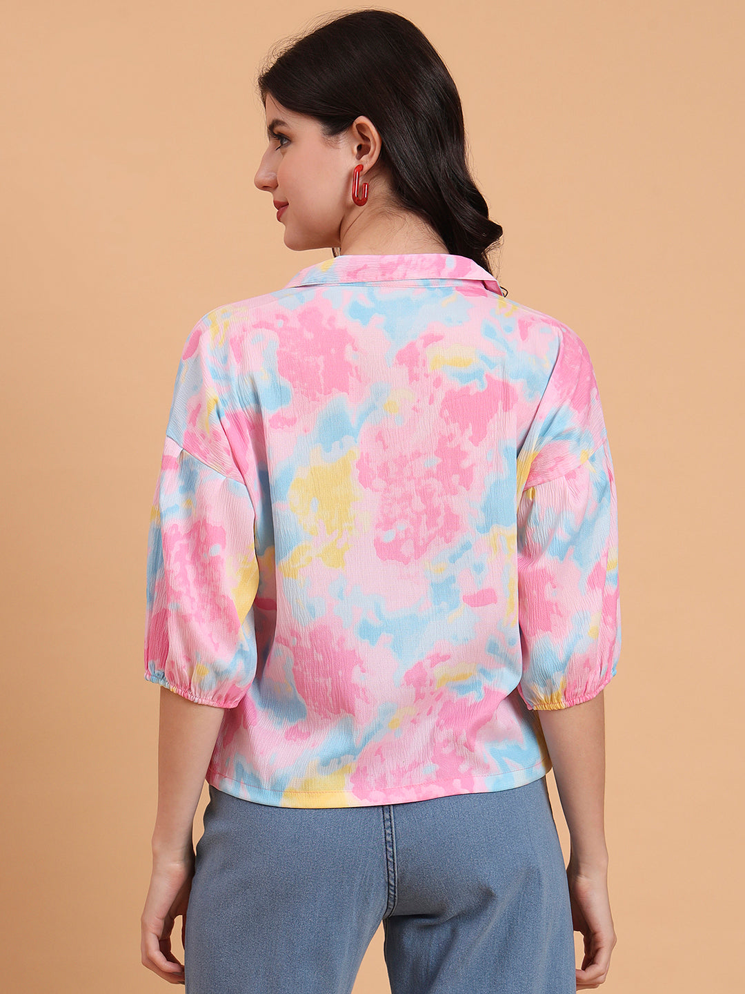 Pink Delta Designer Printed Shirt | Vibrant Style with Contemporary Print