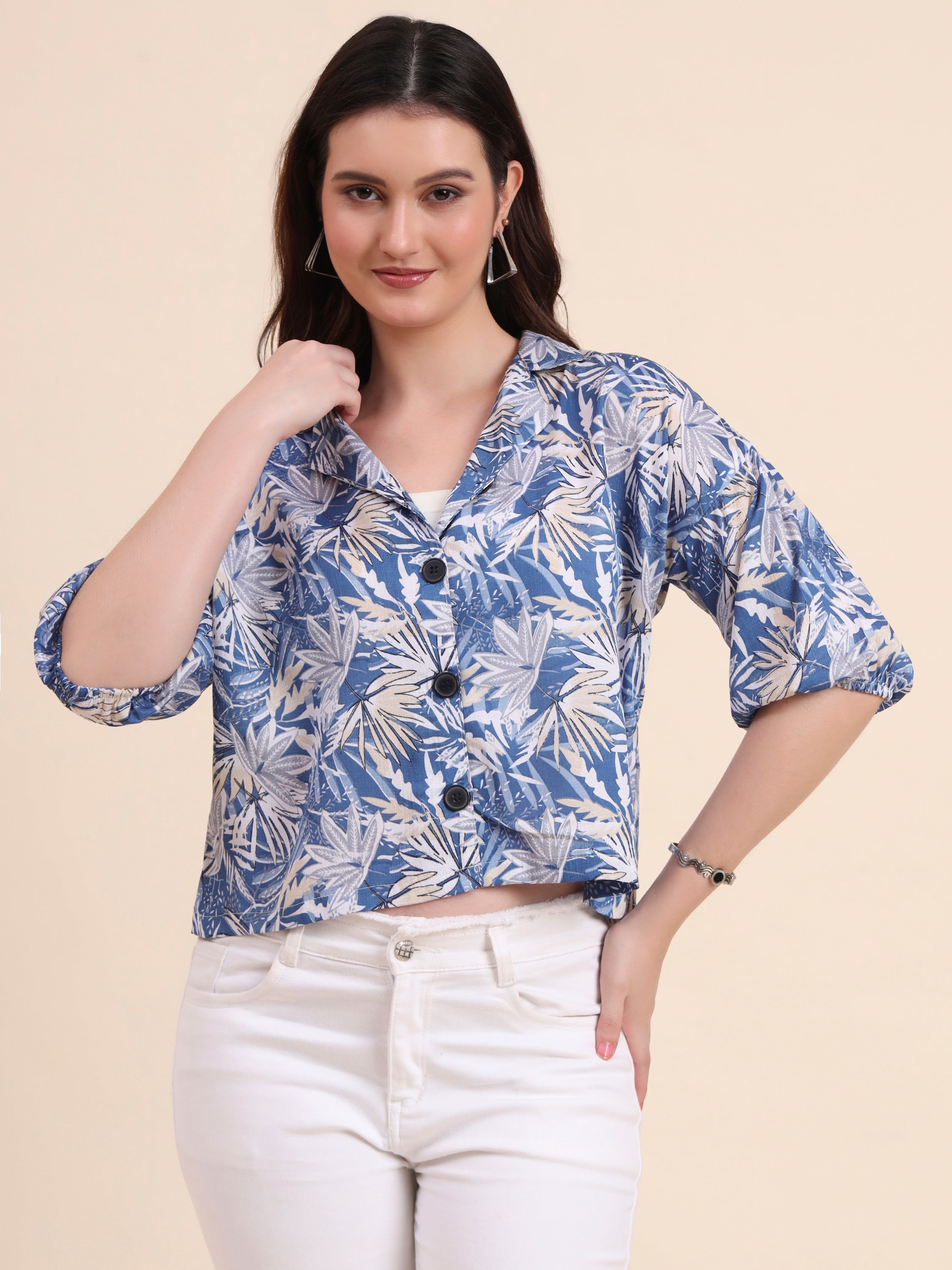 Blue Delta Designer Printed Shirt | Classic Hue with Contemporary Print
