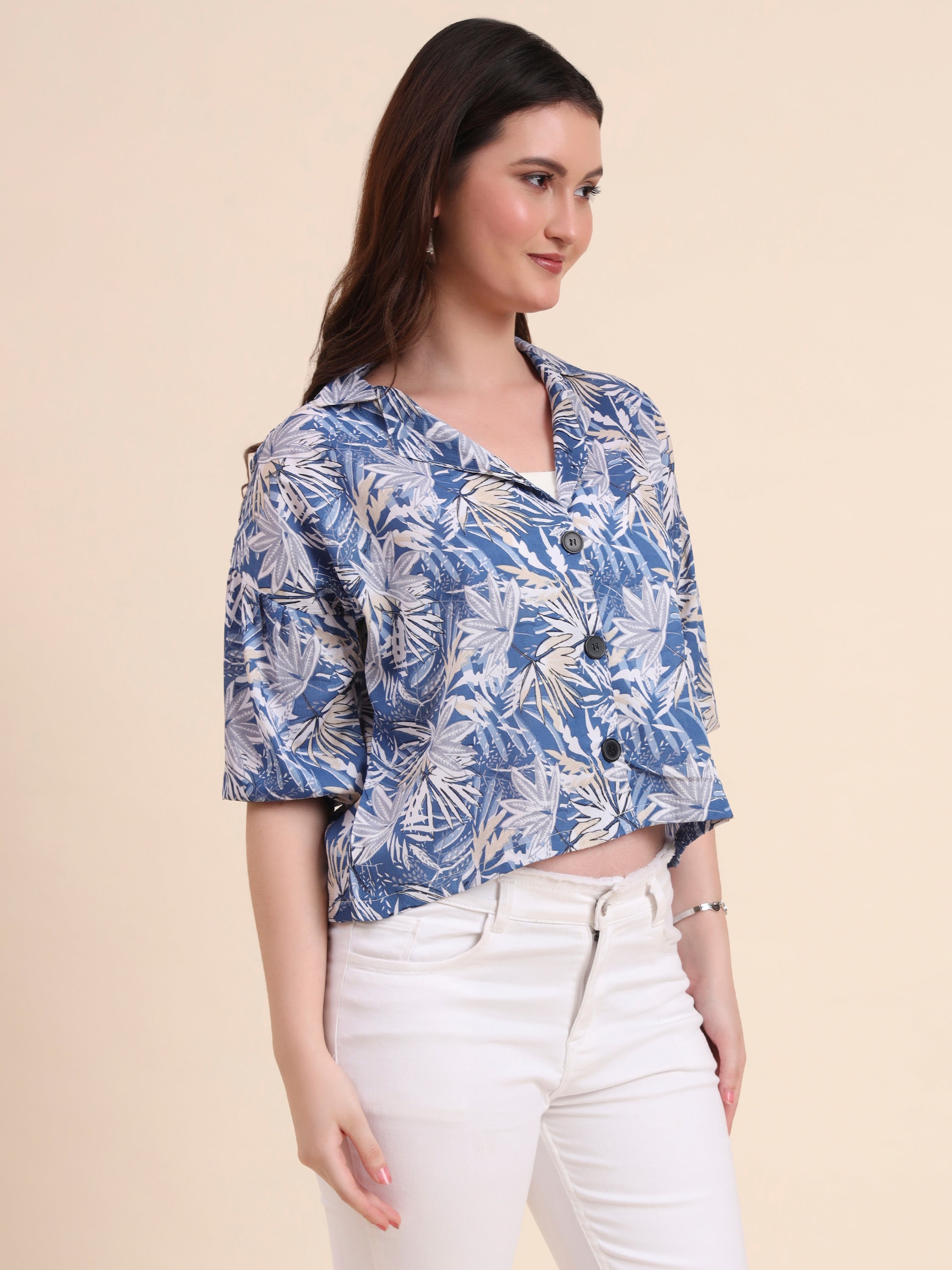 Blue Delta Designer Printed Shirt | Classic Hue with Contemporary Print
