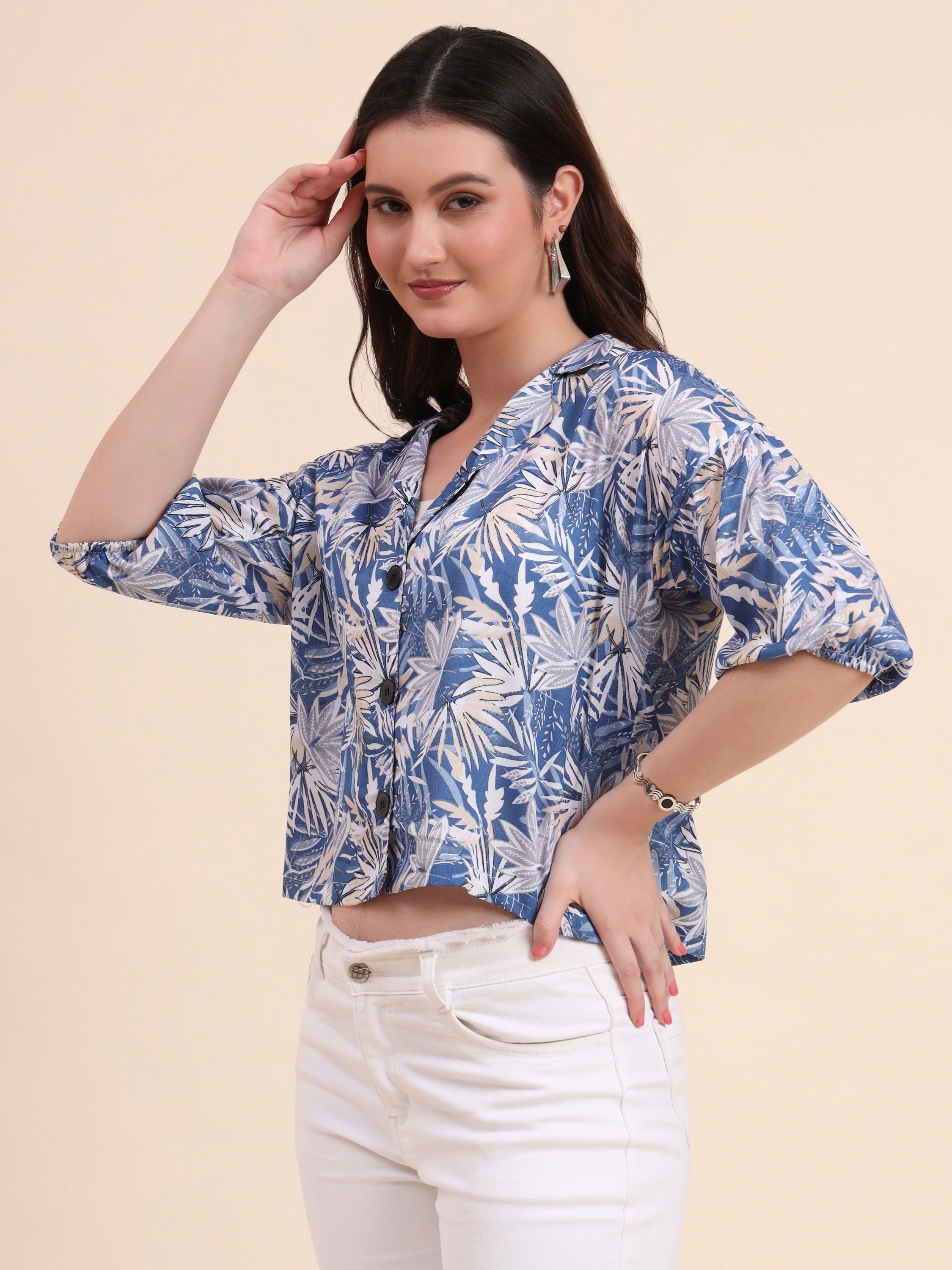 Blue Delta Designer Printed Shirt | Classic Hue with Contemporary Print