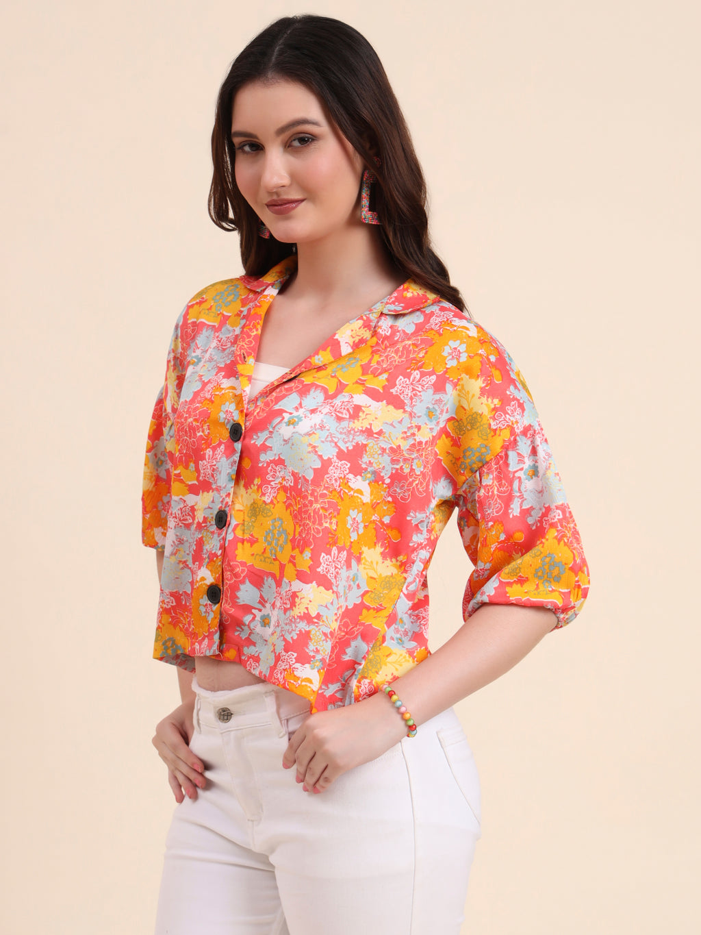Multi Color Delta Designer Printed Shirt | Vibrant Palette with Contemporary Print