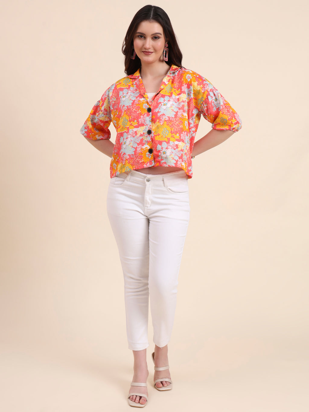 Multi Color Delta Designer Printed Shirt | Vibrant Palette with Contemporary Print