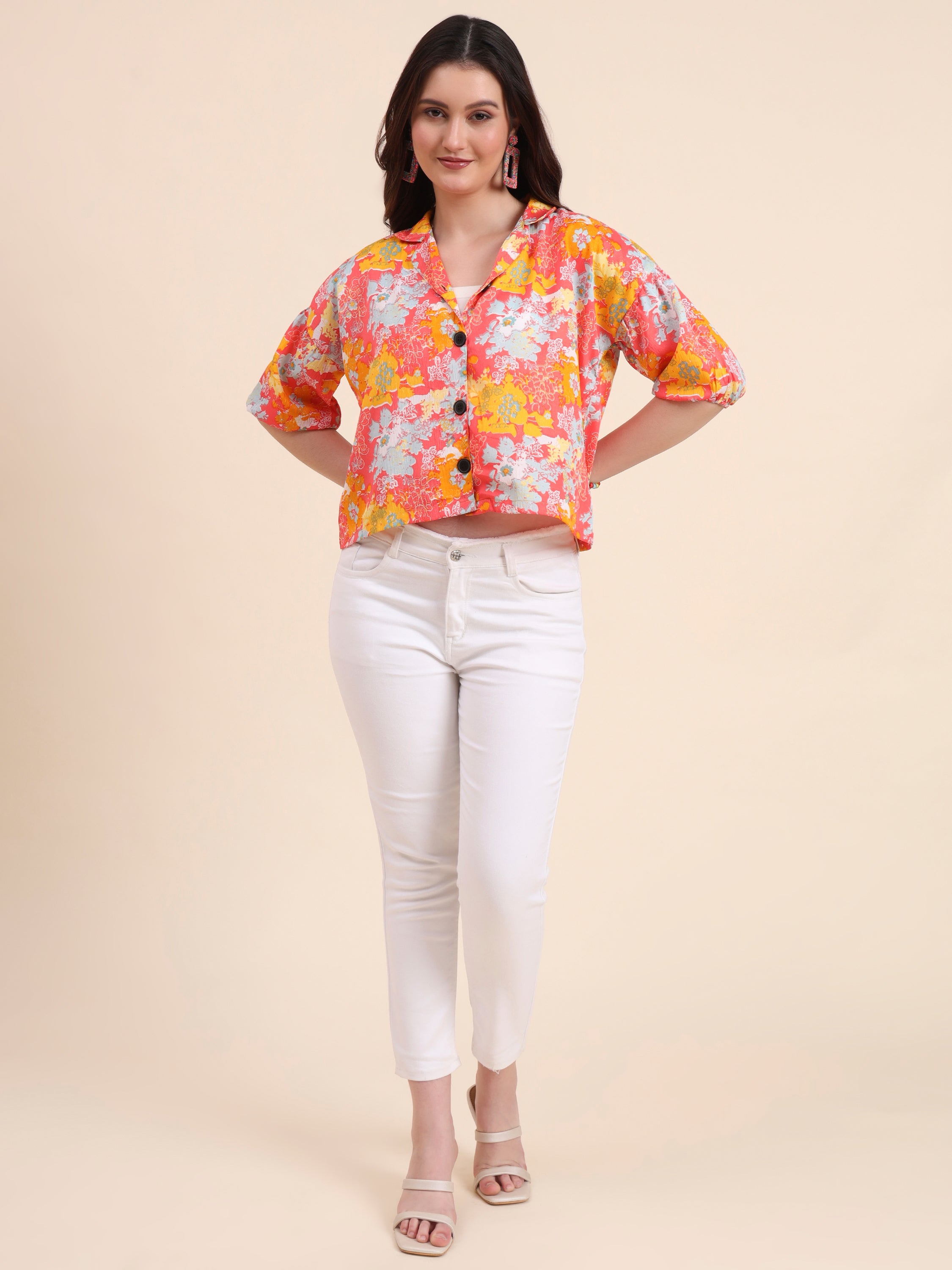 Multi Color Delta Designer Printed Shirt | Vibrant Palette with Contemporary Print
