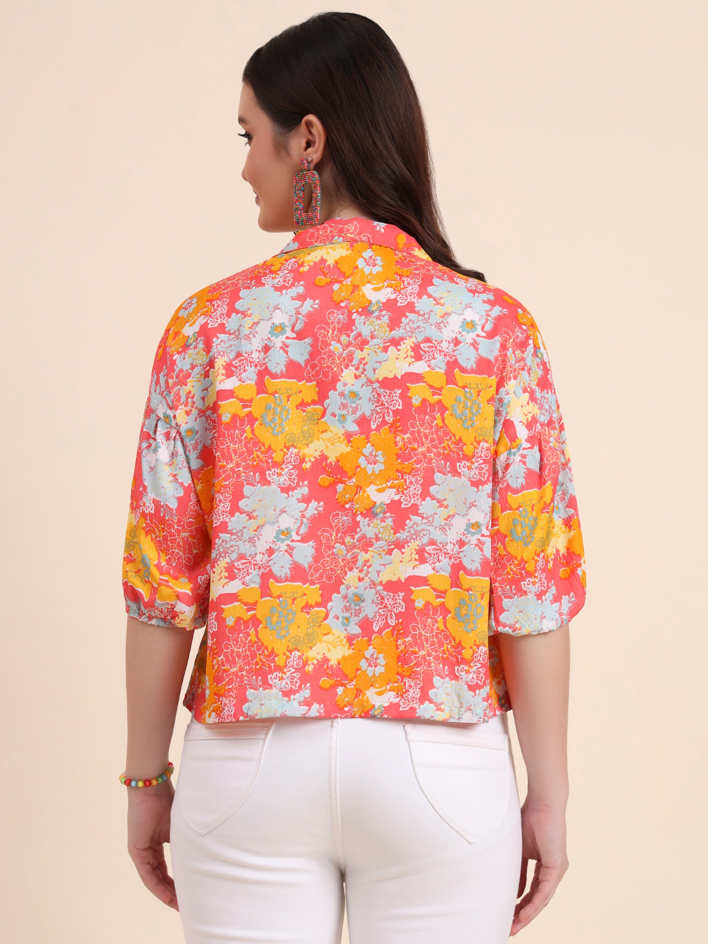Multi Color Delta Designer Printed Shirt | Vibrant Palette with Contemporary Print