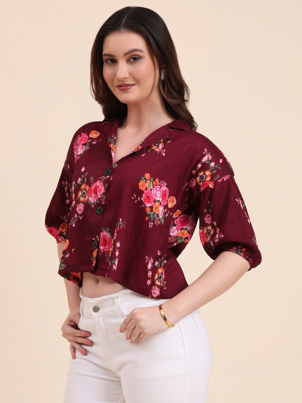 Wine Delta Designer Printed Shirt | Rich Hue with Contemporary Print