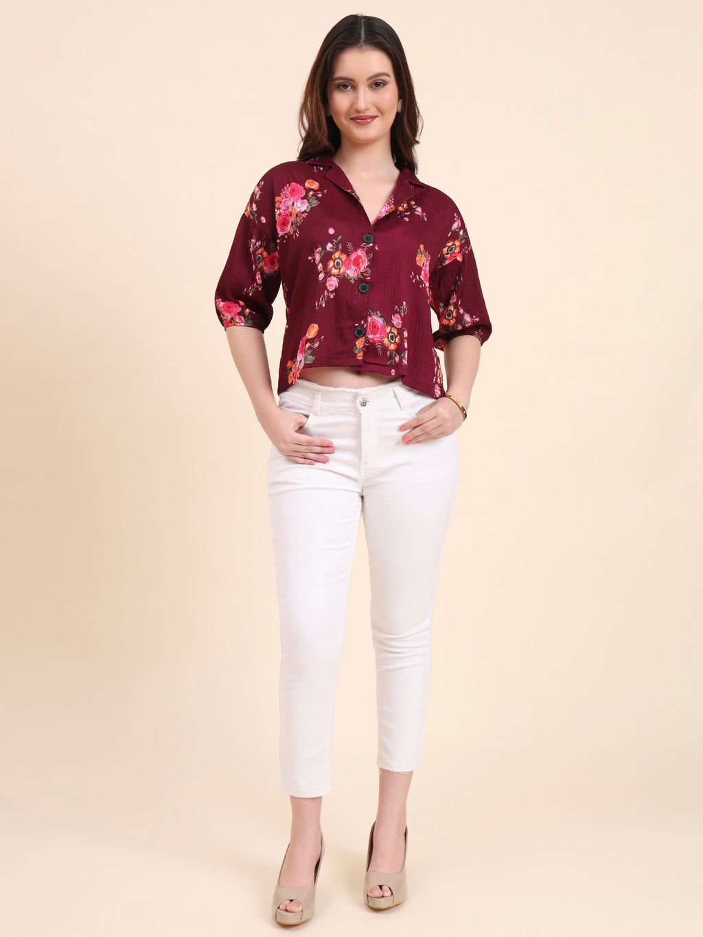 Wine Delta Designer Printed Shirt | Rich Hue with Contemporary Print