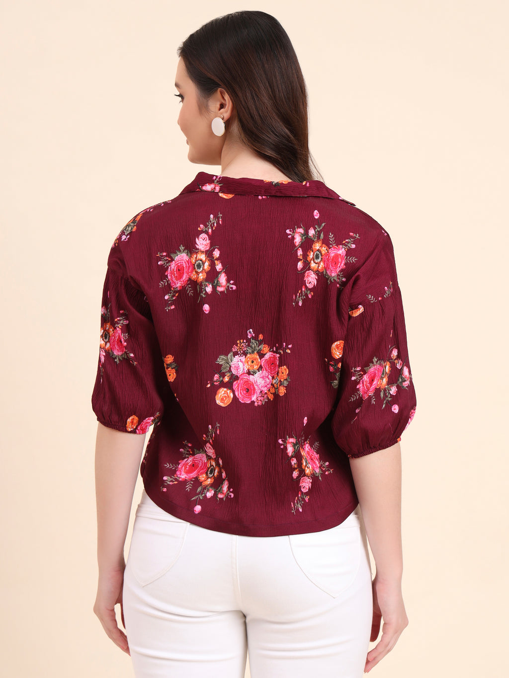 Wine Delta Designer Printed Shirt | Rich Hue with Contemporary Print