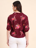 Wine Delta Designer Printed Shirt | Rich Hue with Contemporary Print