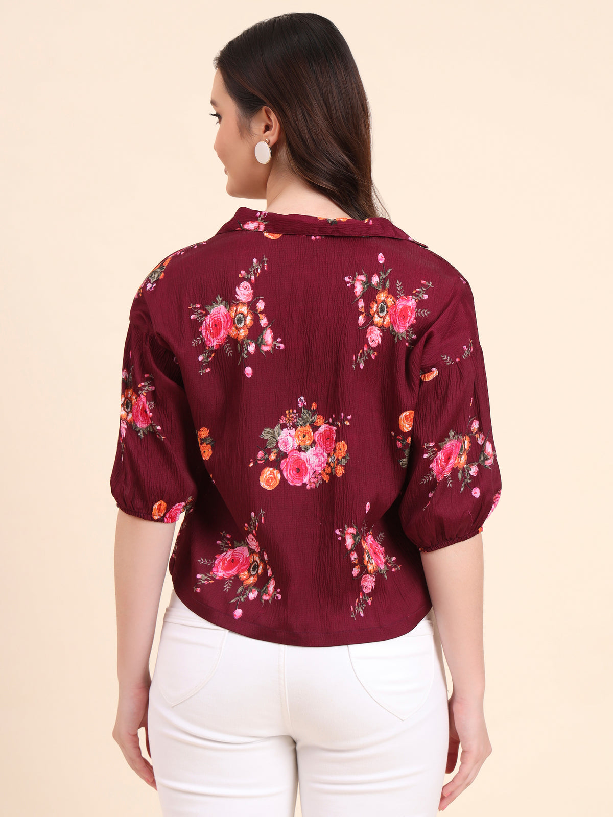 Wine Delta Designer Printed Shirt | Rich Hue with Contemporary Print