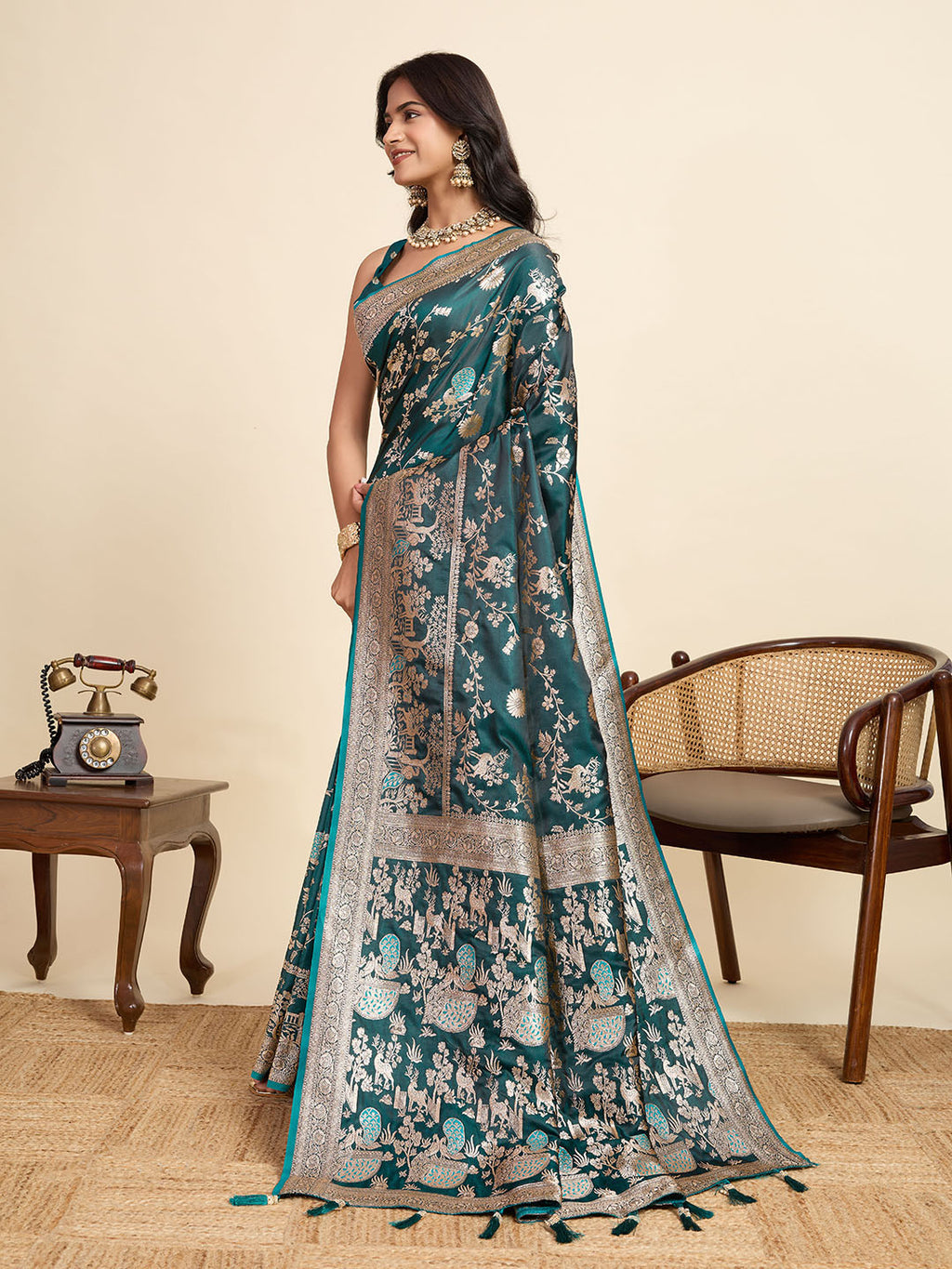 Kaleidoscope Dreams Silk Saree | Heavy Digital Printed Festive Splendor