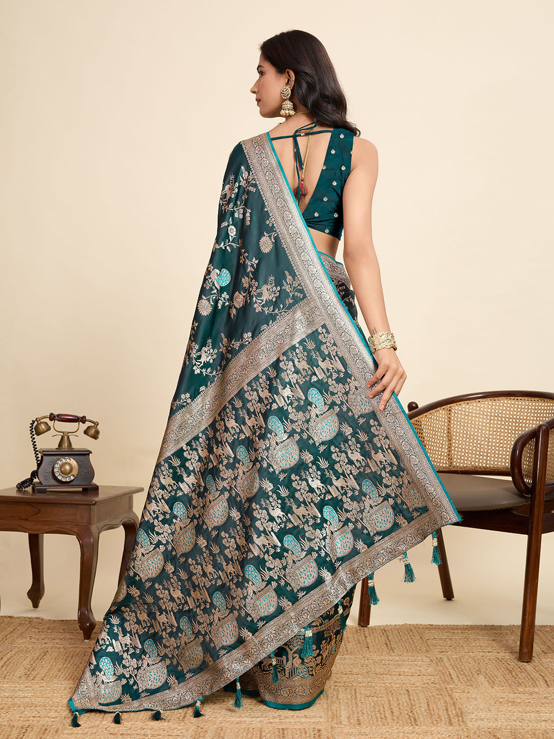 Kaleidoscope Dreams Silk Saree | Heavy Digital Printed Festive Splendor