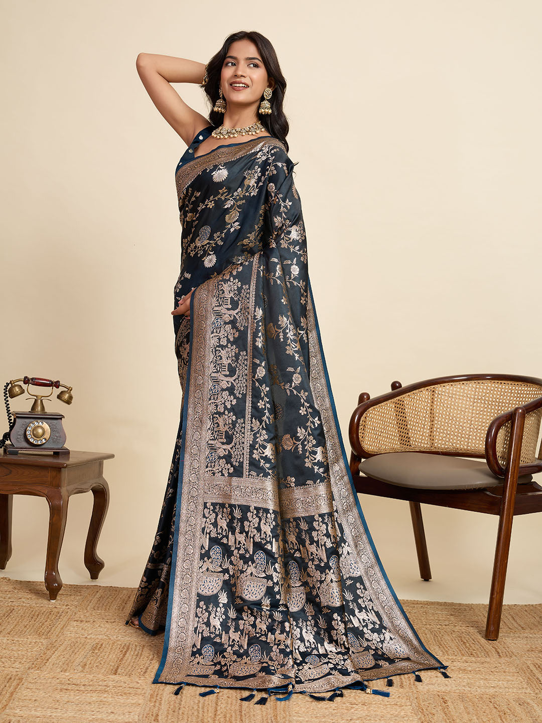 Carnival Splendor Silk Saree | Heavy Digital Printed Festive Masterpiece