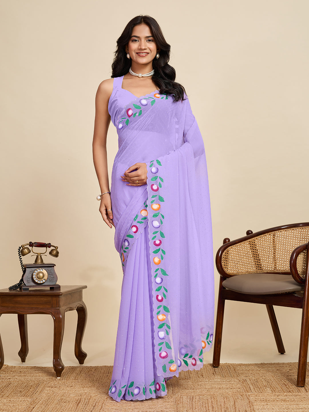 Rainbow Fiesta Silk Saree| Heavy Digital Printed Celebration Ensemble