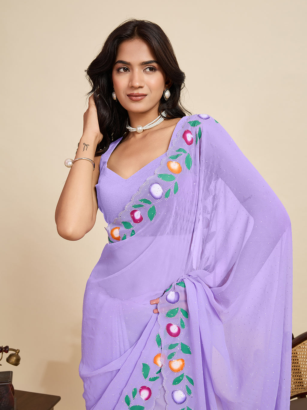 Rainbow Fiesta Silk Saree| Heavy Digital Printed Celebration Ensemble