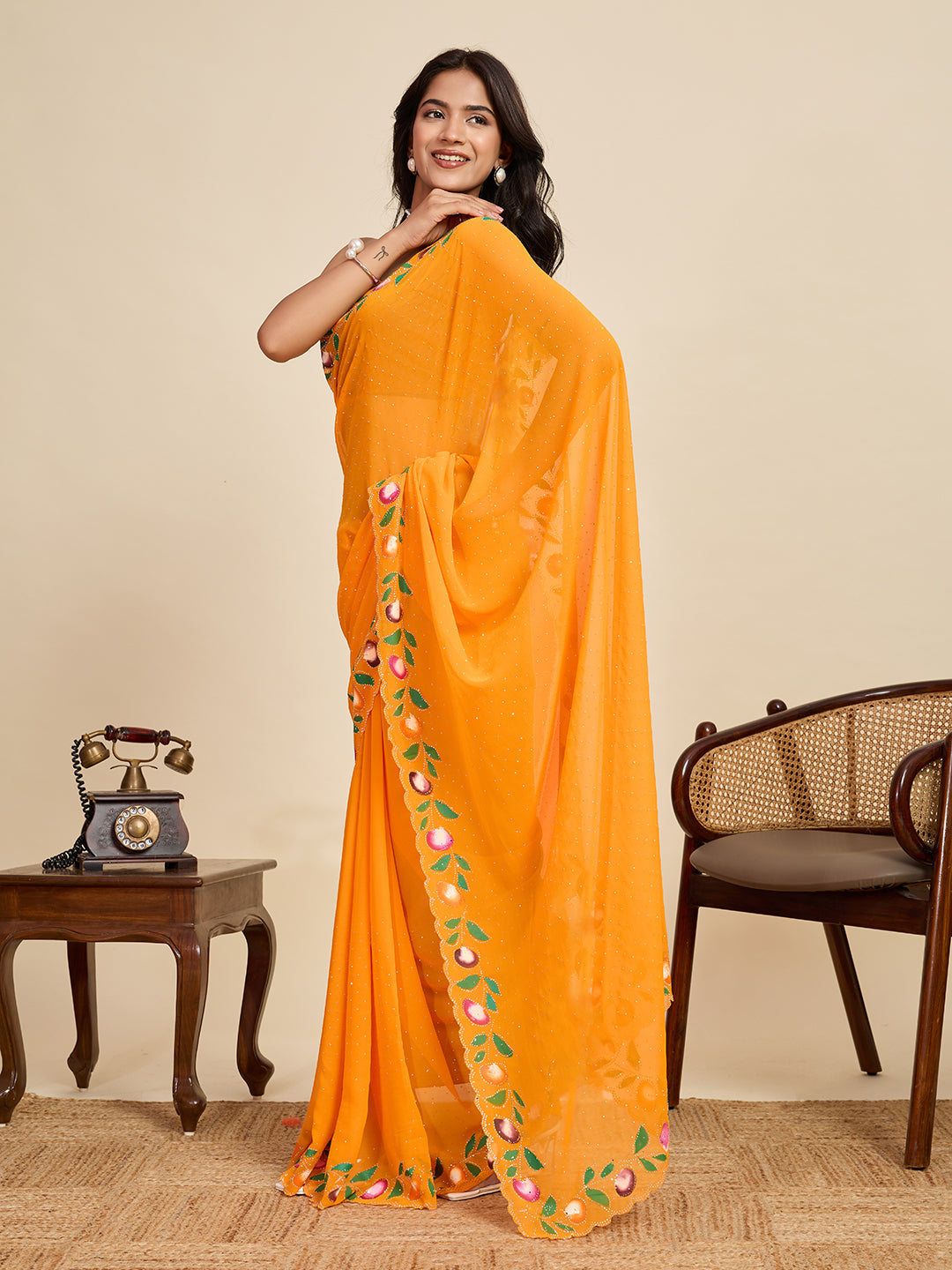 Peacock Majesty Silk Saree | Heavy Digital Printed Regal Ensemble