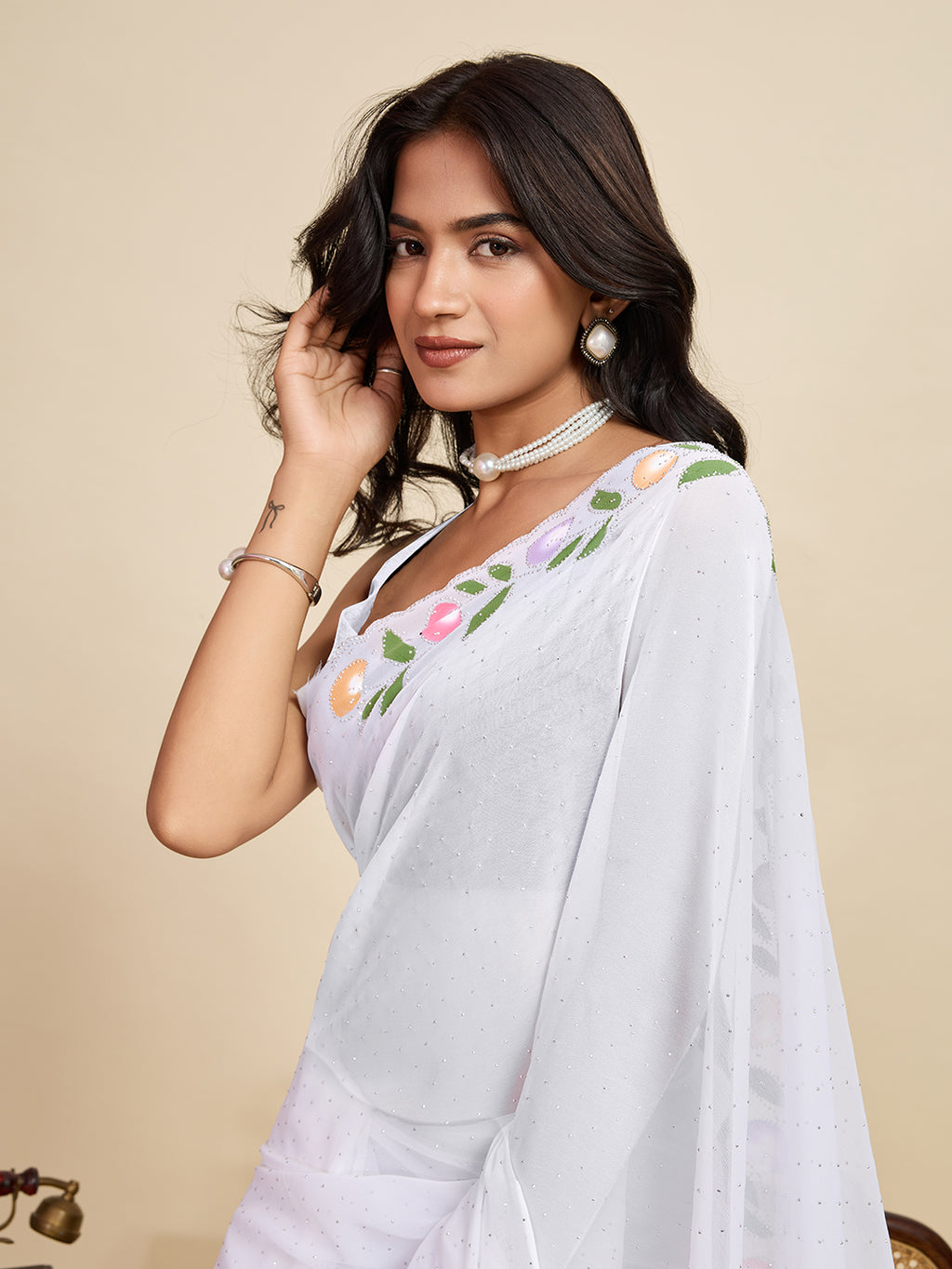 Enchanted Garden Silk Saree | Heavy Digital Printed Mystical Ensemble