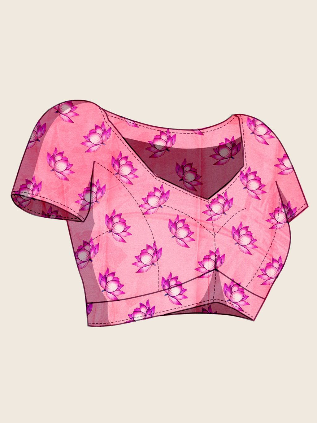 Delicate Peach Chinon Printed Party Wear Saree | Designer Printed Elegance