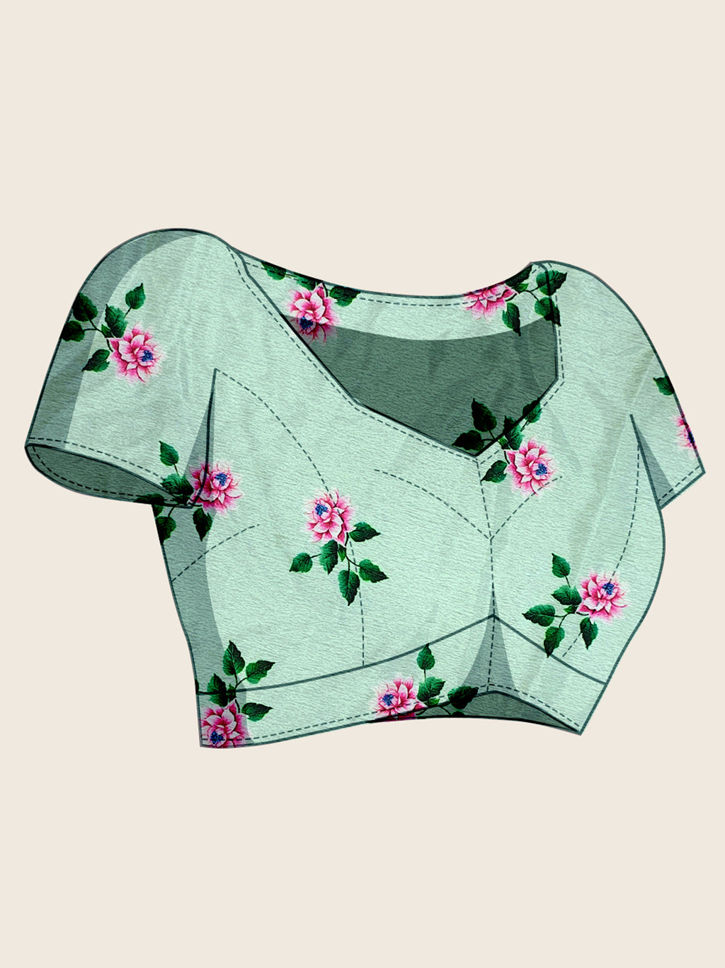 Serene Sky Blue Chinon Printed Party Wear Saree | Designer Printed Elegance