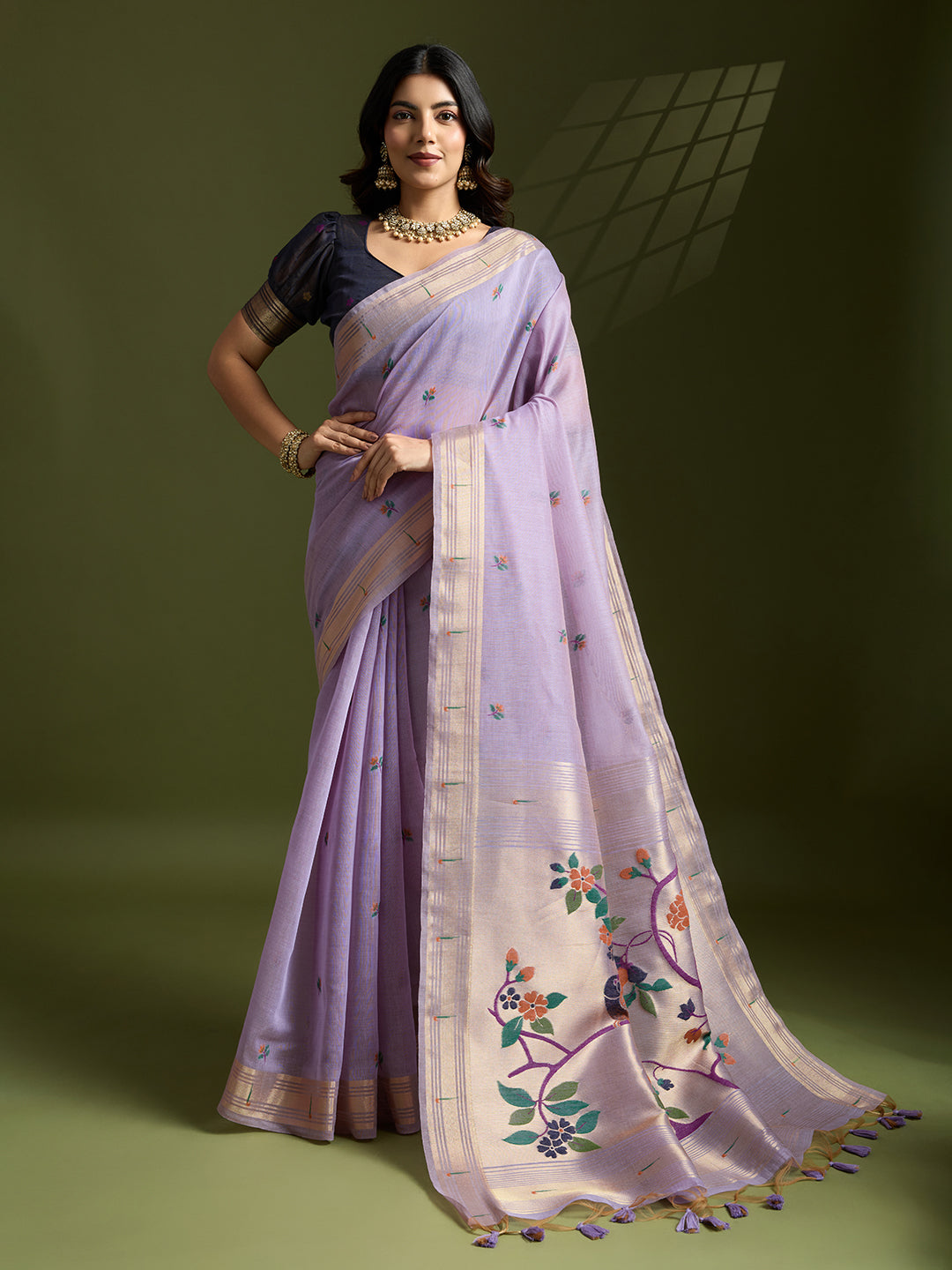 Maroon Satin Silk Saree | Dual Sequence & Silver Stone Embroidery Couture