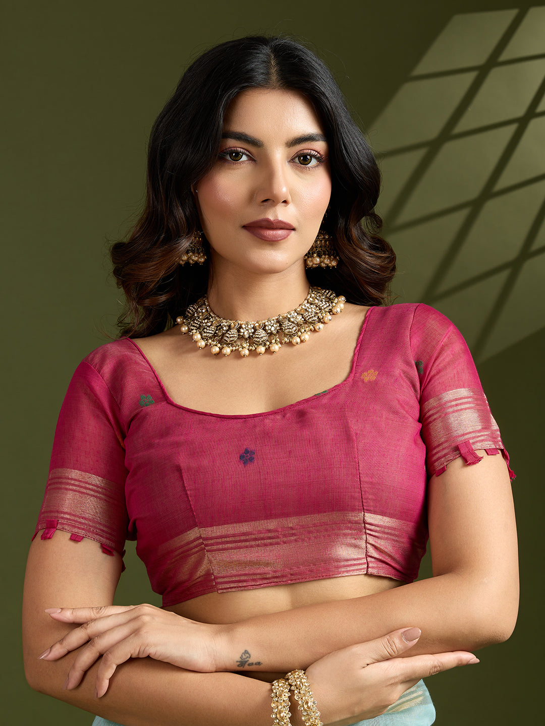 Sky Blue Serenity Muga Cotton Paithani Saree | Exquisite Weaving Festive Ensemble