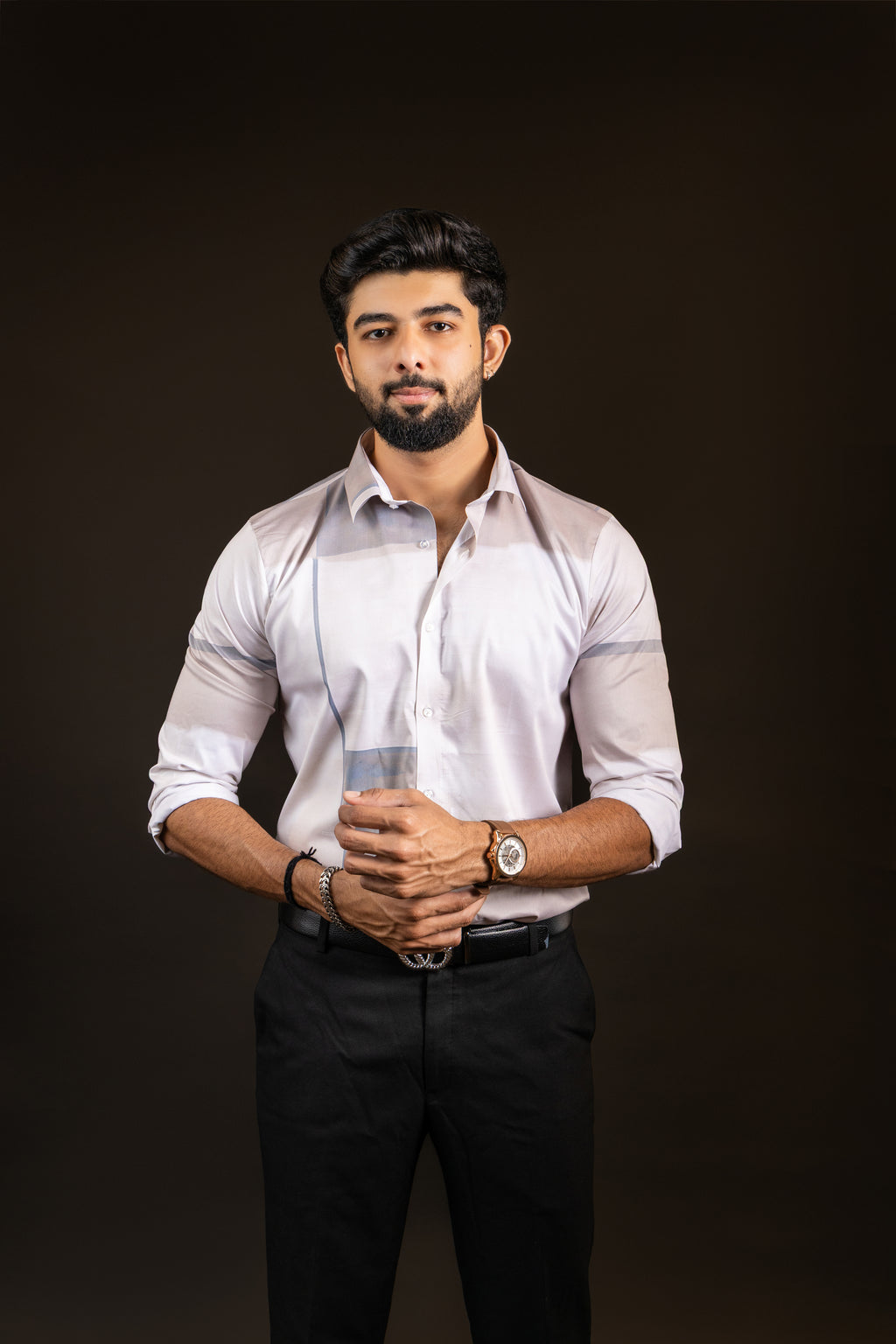Elegant Cream Premium Viscose Printed Shirt | Sophisticated Festive Men's Wear
