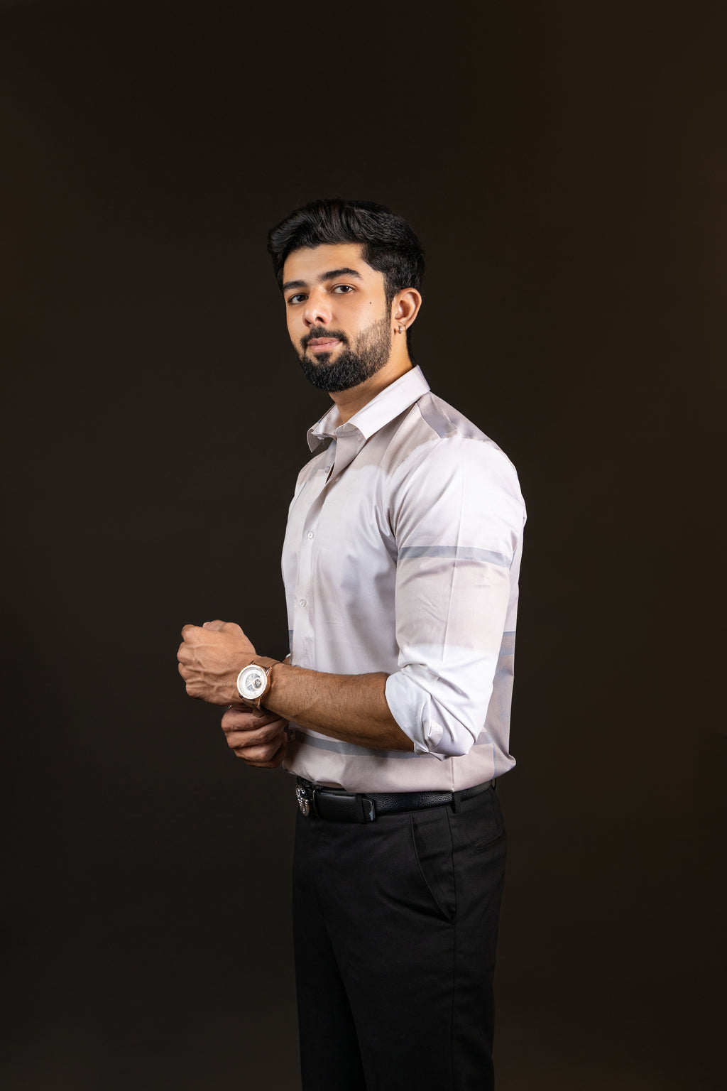 Elegant Cream Premium Viscose Printed Shirt | Sophisticated Festive Men's Wear