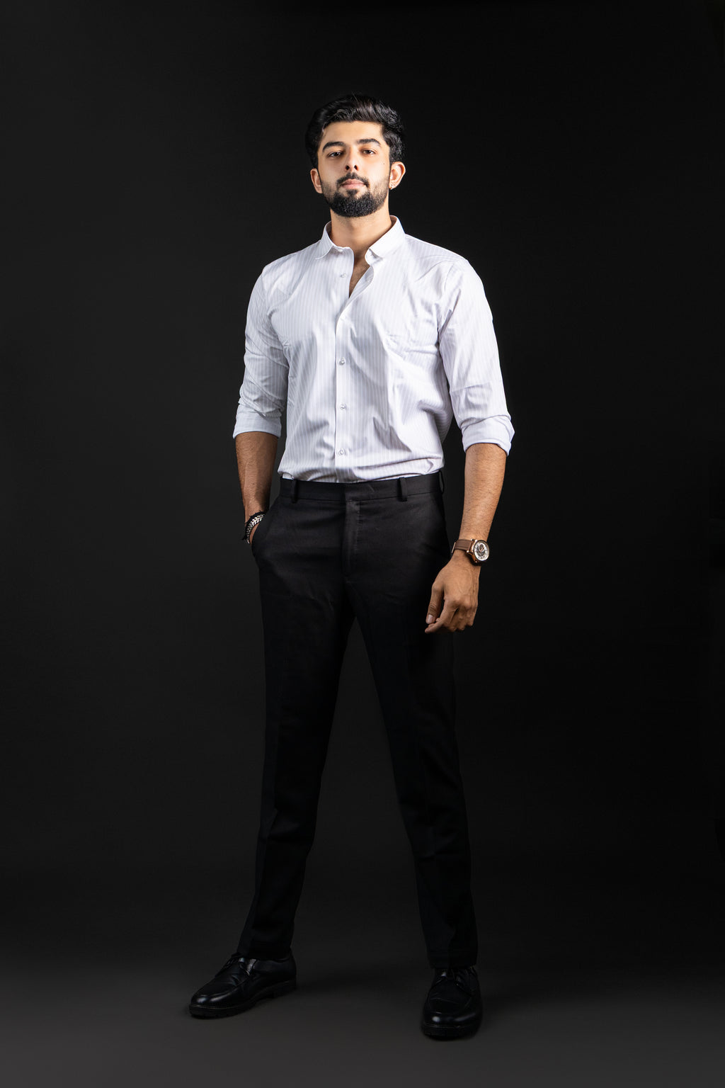 Crisp White Premium Viscose Printed Shirt | Versatile Men's Festive Attire