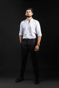 Crisp White Premium Viscose Printed Shirt | Versatile Men's Festive Attire