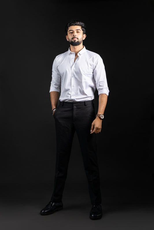 Crisp White Premium Viscose Printed Shirt | Versatile Men's Festive Attire