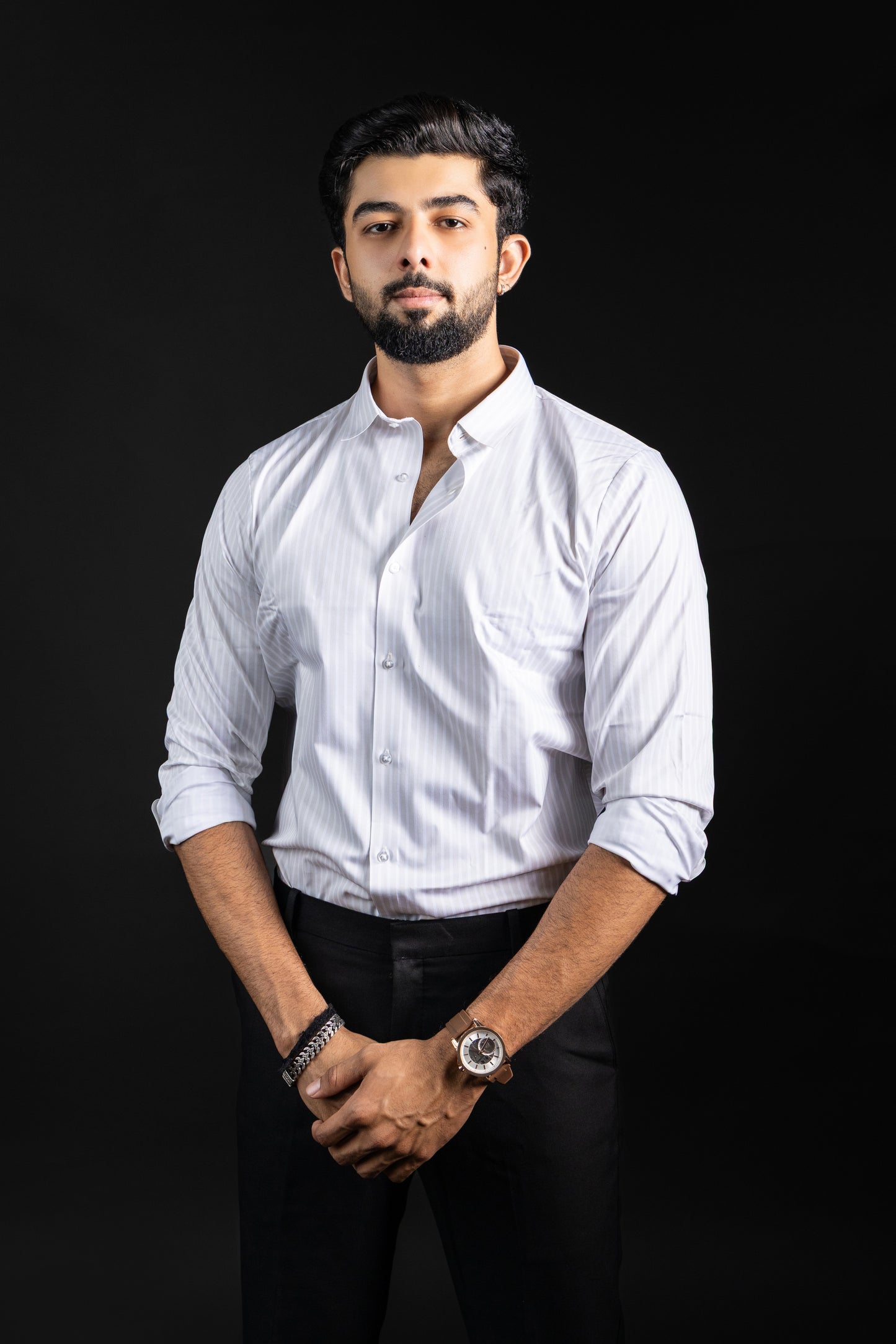 Crisp White Premium Viscose Printed Shirt | Versatile Men's Festive Attire