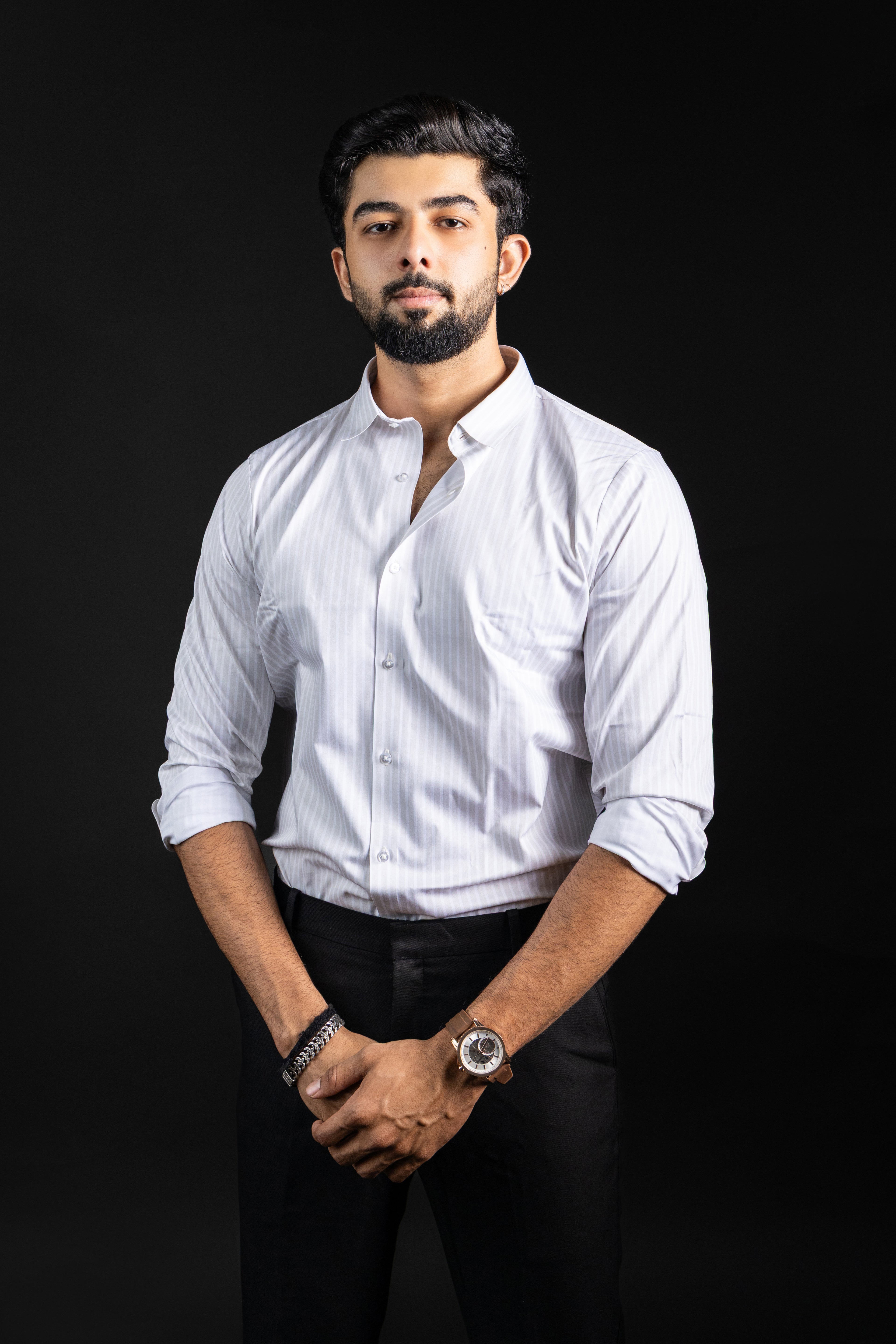 Crisp White Premium Viscose Printed Shirt | Versatile Men's Festive Attire