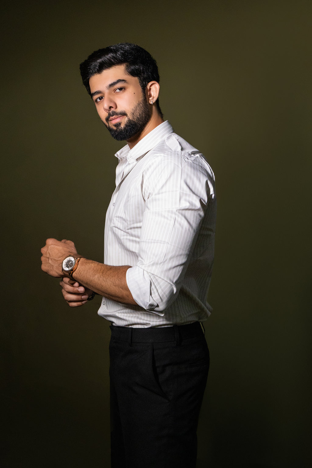 Subtle Off White Premium Viscose Printed Shirt | Refined Men's Ethnic Wear