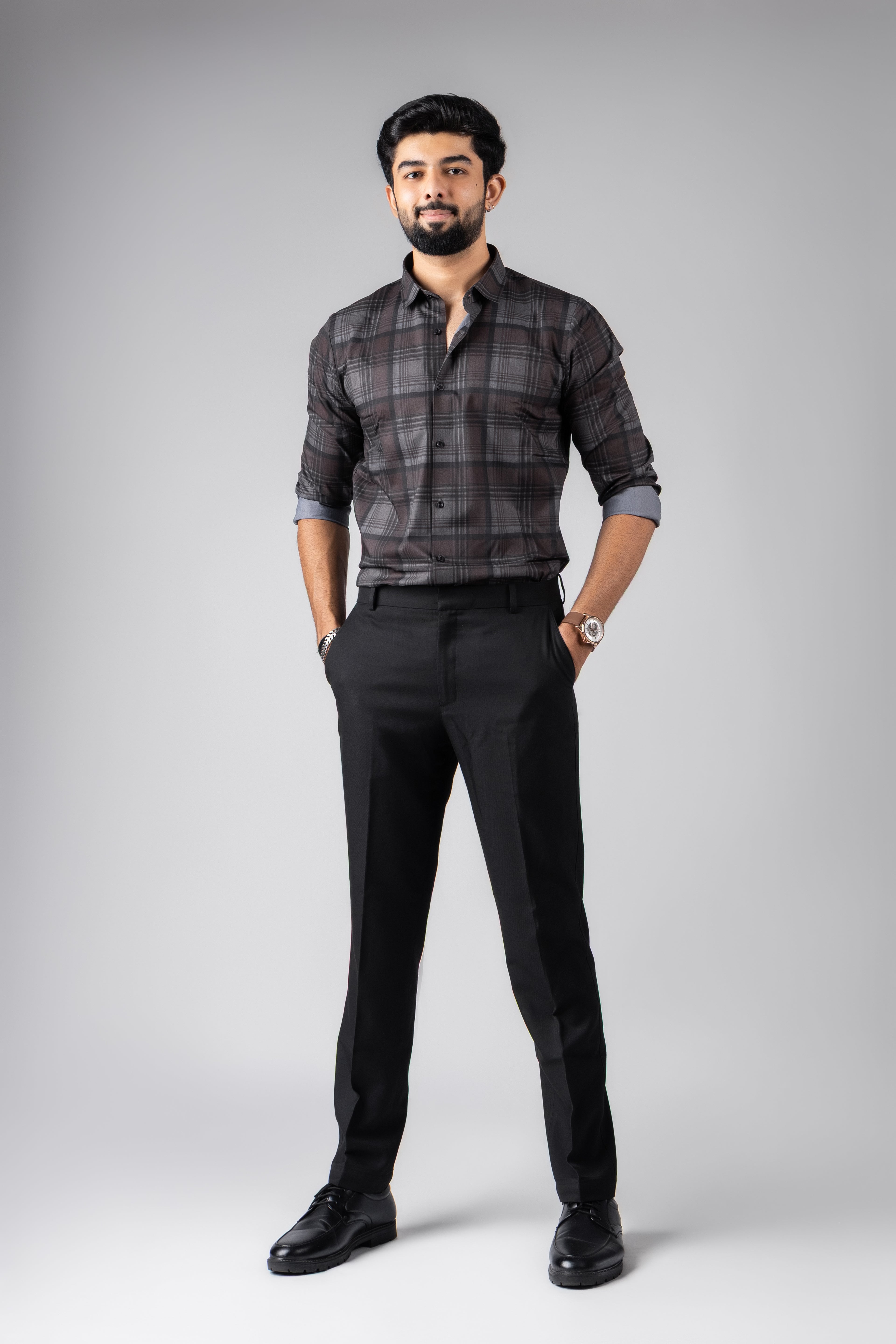 Rich Brown Premium Viscose Printed Shirt | Earthy Men's Festive Wear