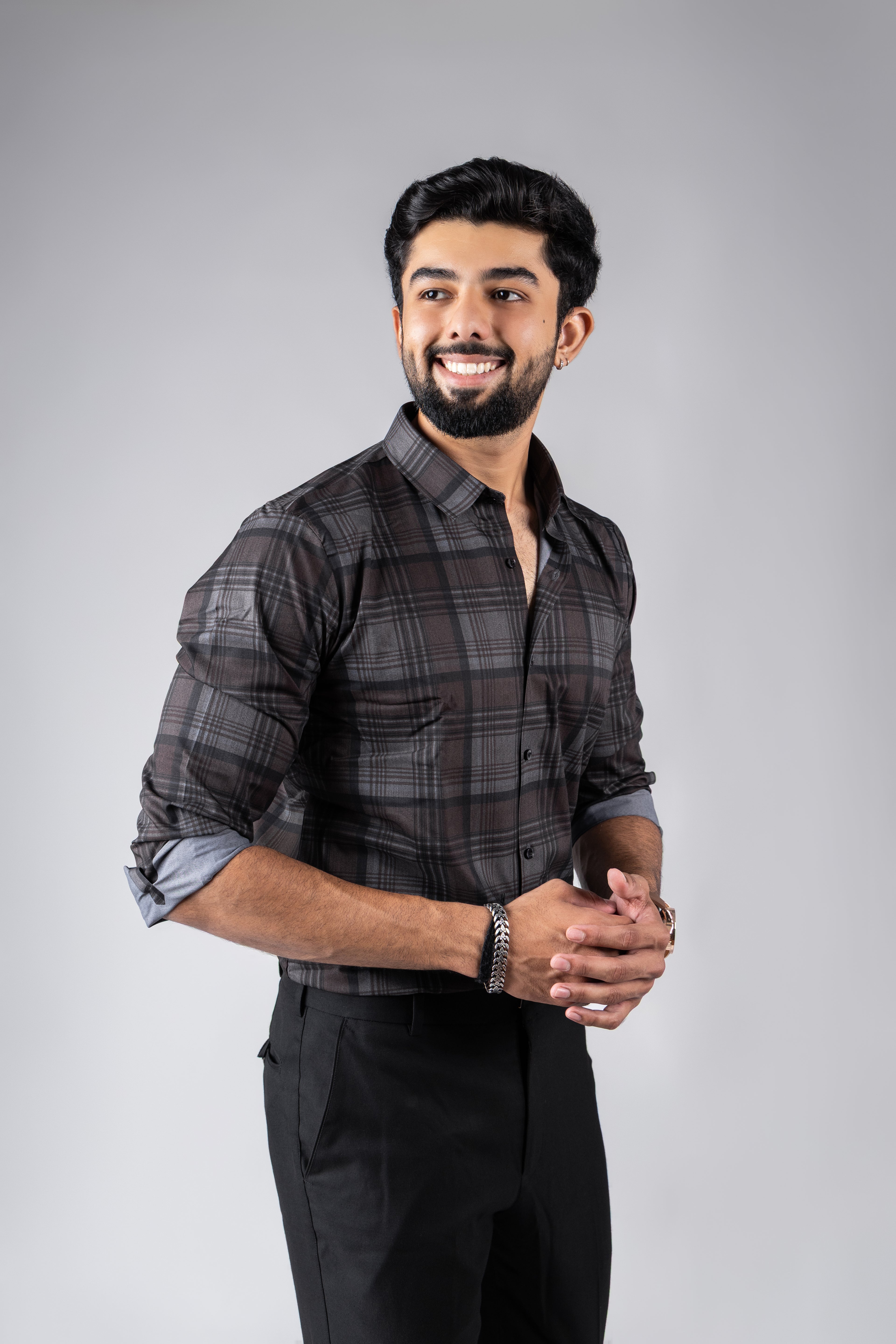 Rich Brown Premium Viscose Printed Shirt | Earthy Men's Festive Wear