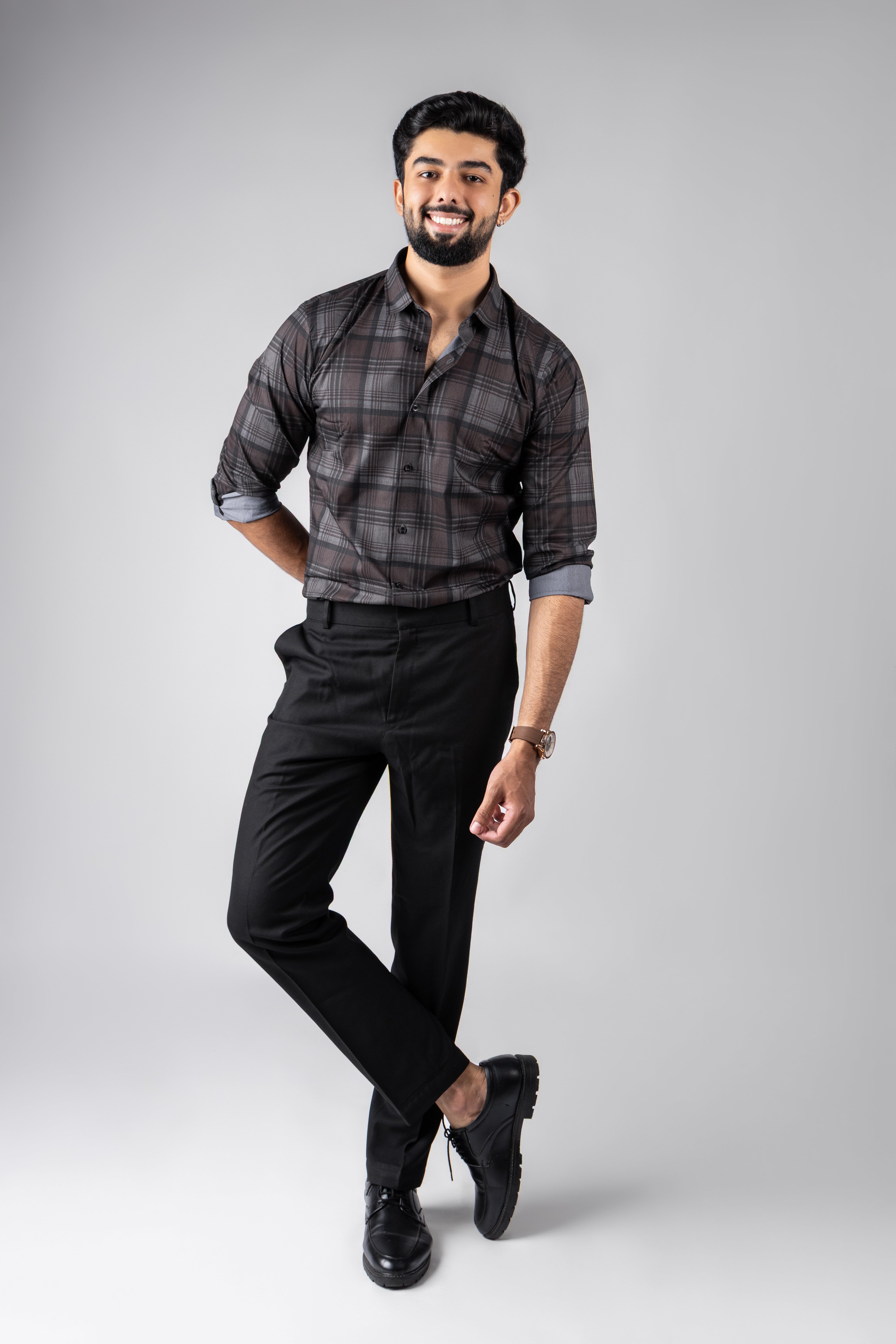 Rich Brown Premium Viscose Printed Shirt | Earthy Men's Festive Wear