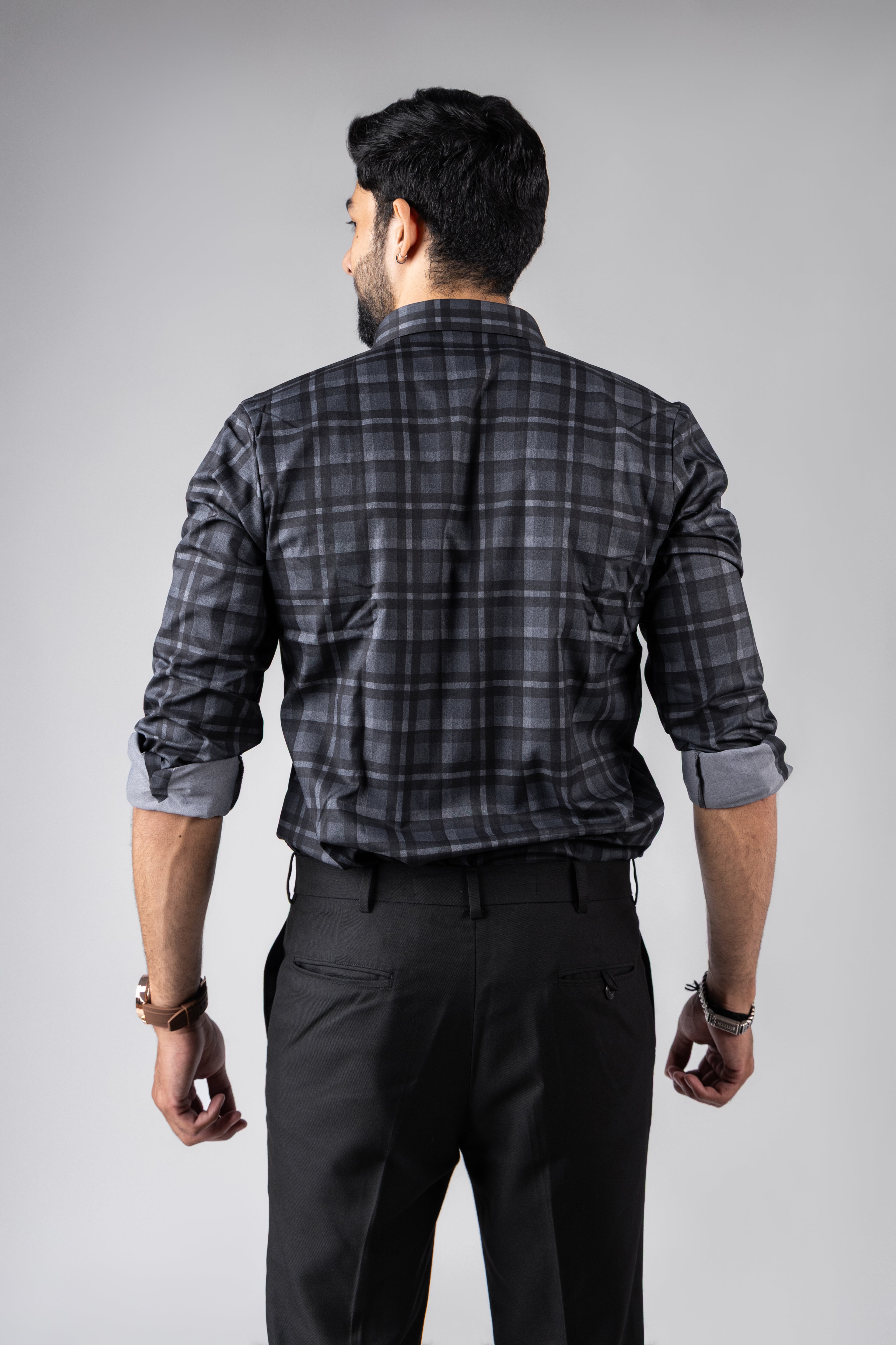 Sophisticated Grey Premium Viscose Printed Shirt | Modern Men's Festive Attire
