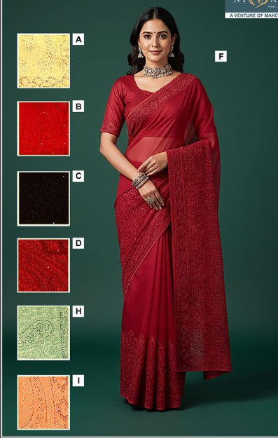 Ethereal Soft Georgette Saree | Lakhnavi Self Embroidery Artistry