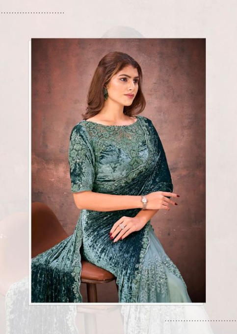 Chiku Foil Satin & Mono Net Saree with Dual Beads & Sequins Embellishment | Foil Satin Blouse