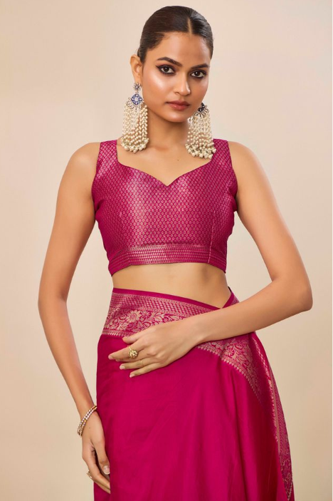 Blushing Pink Dolla Silk Party Wear Saree | Wevon Jari Galla Designer Creation