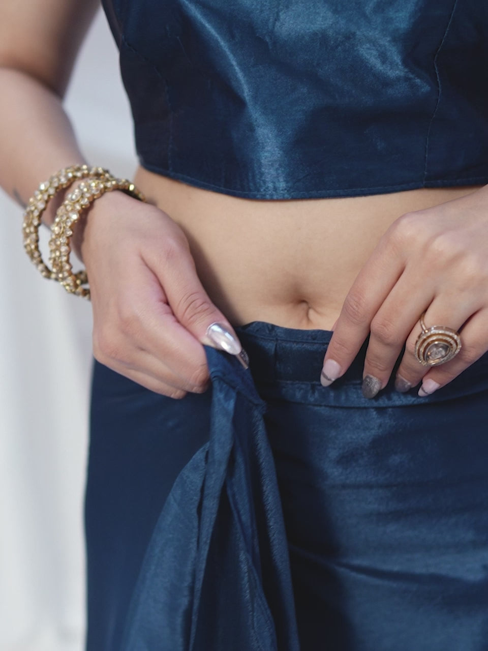 Teal Blue Rangoli Silk Party Wear Saree | Diamond Work Art Silk Blouse Ensemble