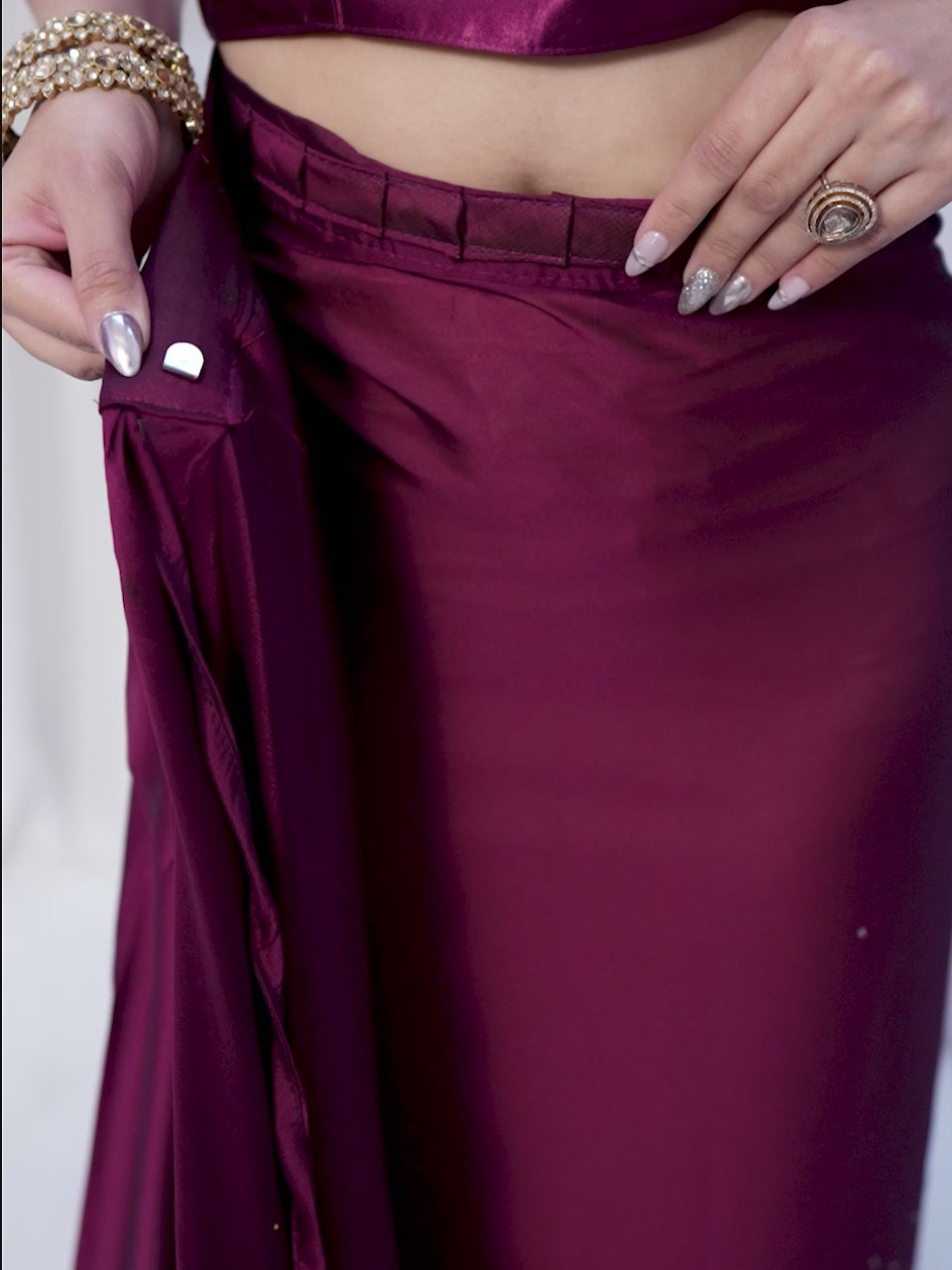 Purple & Wine Rangoli Silk Party Wear Saree | Diamond Work Art Silk Blouse Creation