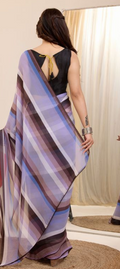 Multi Georgette Ready To Wear Saree | Designer Printed Art Silk Couture